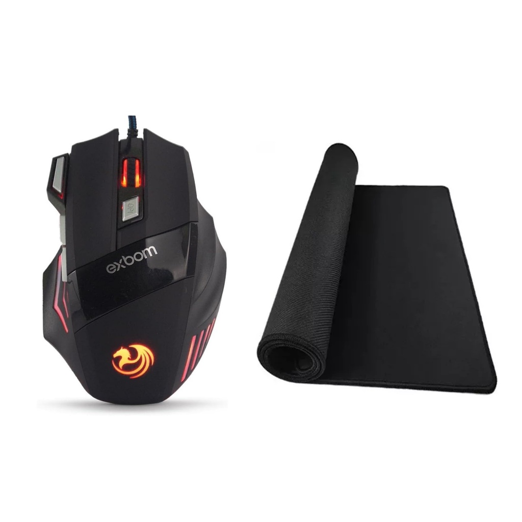 Kit Mouse 3200 Dpi RGB + Mouse Pad 70x35 | Shopee Brasil