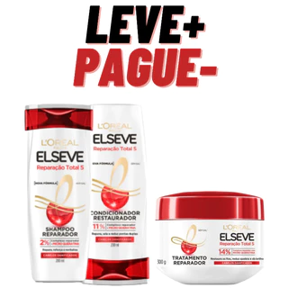 Kit Linha Elseve Hidra Reparação Total 03 itens (SHAMPOO375ML+ COND170ML + MASCARA 300ML)