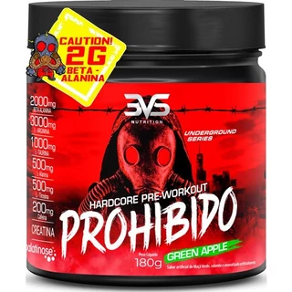 Pré Treino Prohibido 180g Com Fórmula Avançada Creatina, Beta Alanina, Taurina, Cafeína, Arginina E Palatinose