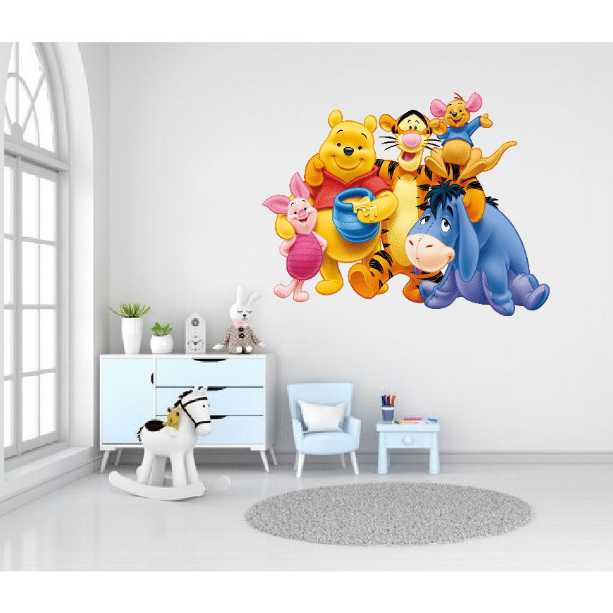 Adesivo Murale Per Cameretta Little Deco - Mongolfiera Con Leone E Fiori - Dimensioni S (62x40 Cm) - Rimovibile E Fatto In Germania