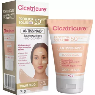 Protetor Solar Facial Antissinais Cicatricure FPS 50 Cor Clara 40g