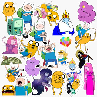 Pack Stickers- Adesivos Hora da aventura Impermeável Personalização Notebooks Capinha de Celular