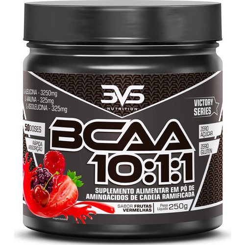 Bcaa Em Pó 10:1:1 Sabor: Frutas Vermelhas - Fórmula Exclusiva Ultra Concentrada Com 3900mg De Aminoácidos Por Dose - 250g