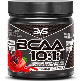 Bcaa Em Pó 10:1:1 Sabor: Frutas Vermelhas - Fórmula Exclusiva Ultra Concentrada Com 3900mg De Aminoácidos Por Dose - 250g