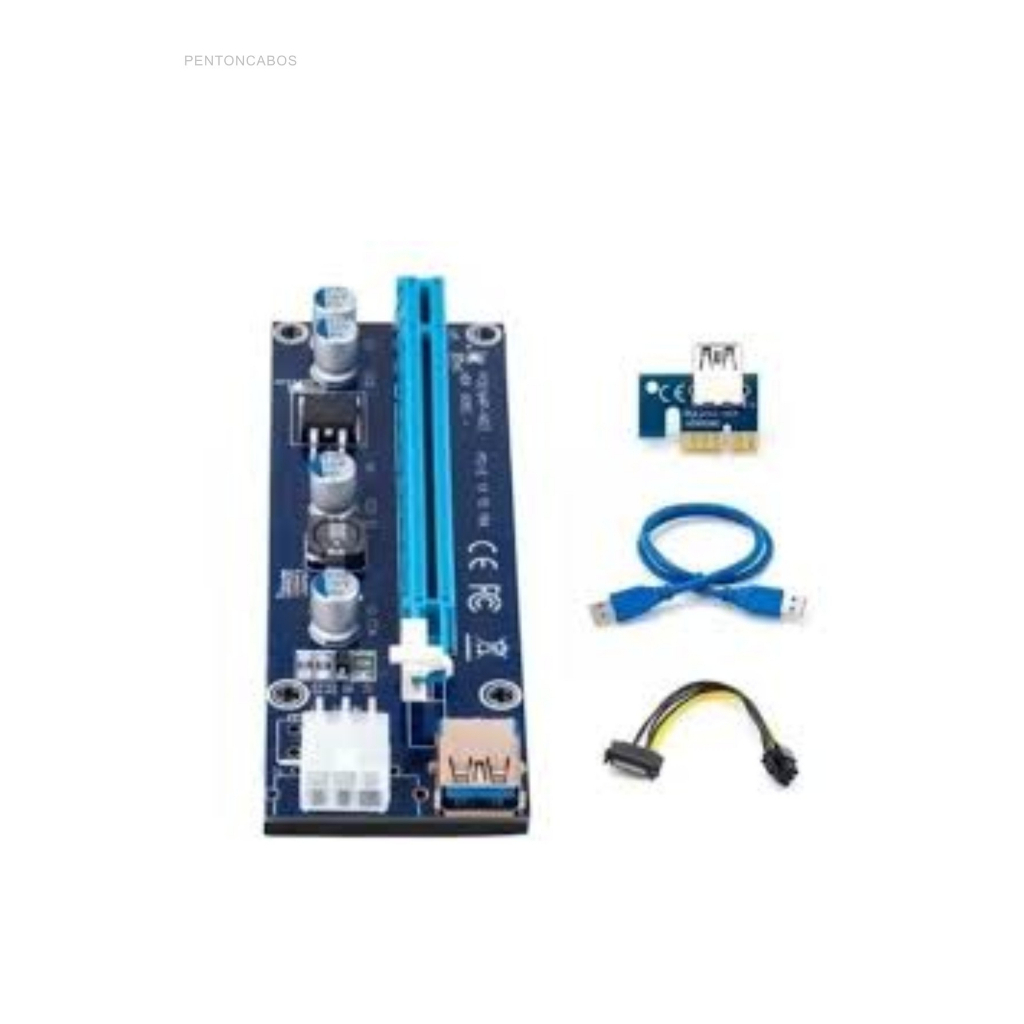 Extensor Placa Pci Riser Express Usb 3.0 Sata 1x 16x | Shopee Brasil