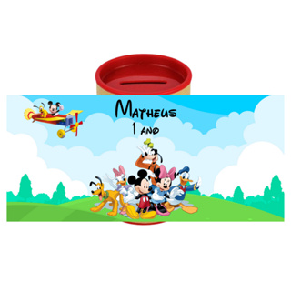 10 Cofrinhos Personalizado Lembrancinha Já Embalados Turma Mickey Minnie Pateta