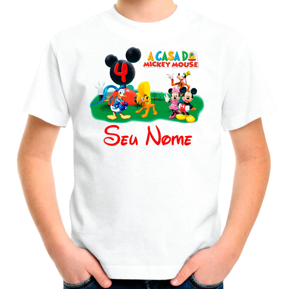 Camiseta A Casa do Mickey Mouse Personagens Camisa Personalizada Shopee Brasil