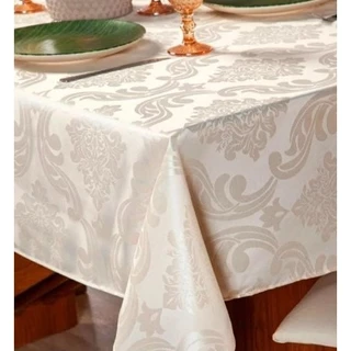 Toalha De Mesa Luxo 6 Lugares Jacquard Original Tecido Grosso
