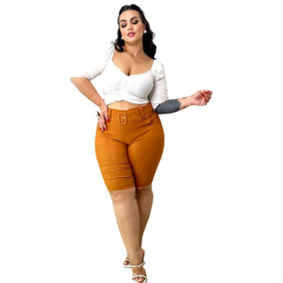Bermuda Feminina Plus Size com Fivela Veste do 42 ao 52