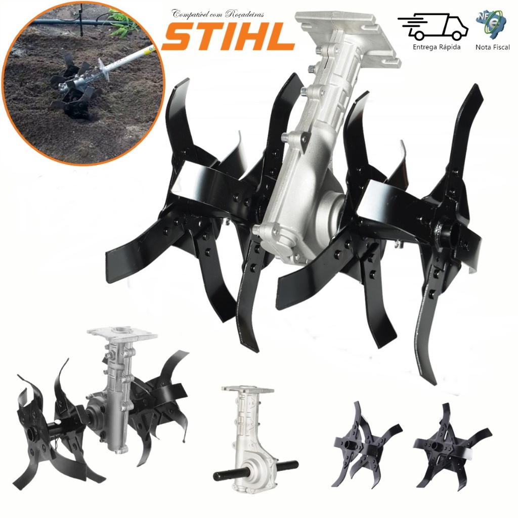 Arador Cultivador Para Roçadeira Stihl 26mm 28mm - Eixo Quadrado 5mm ou 6mm  | Shopee Brasil