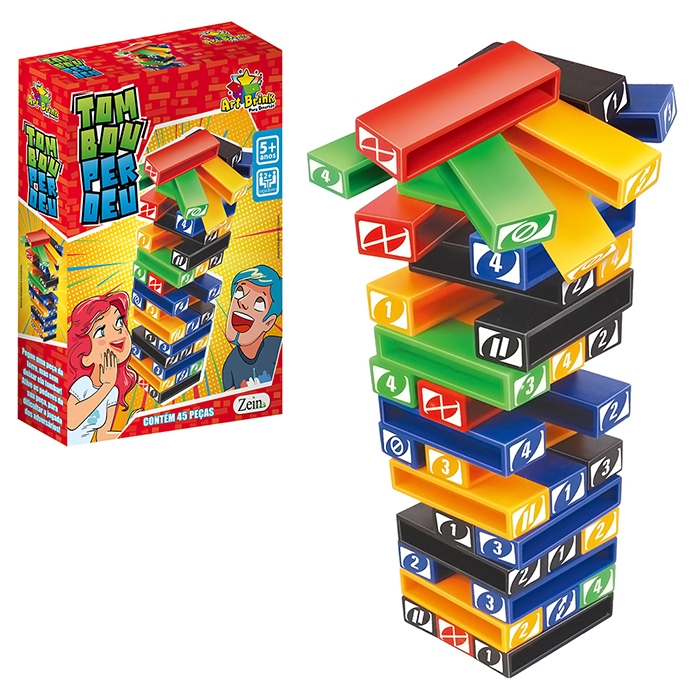 Jogo Tombou Perdeu Torre De Empilhar Com 45pcs Educativo | Shopee Brasil