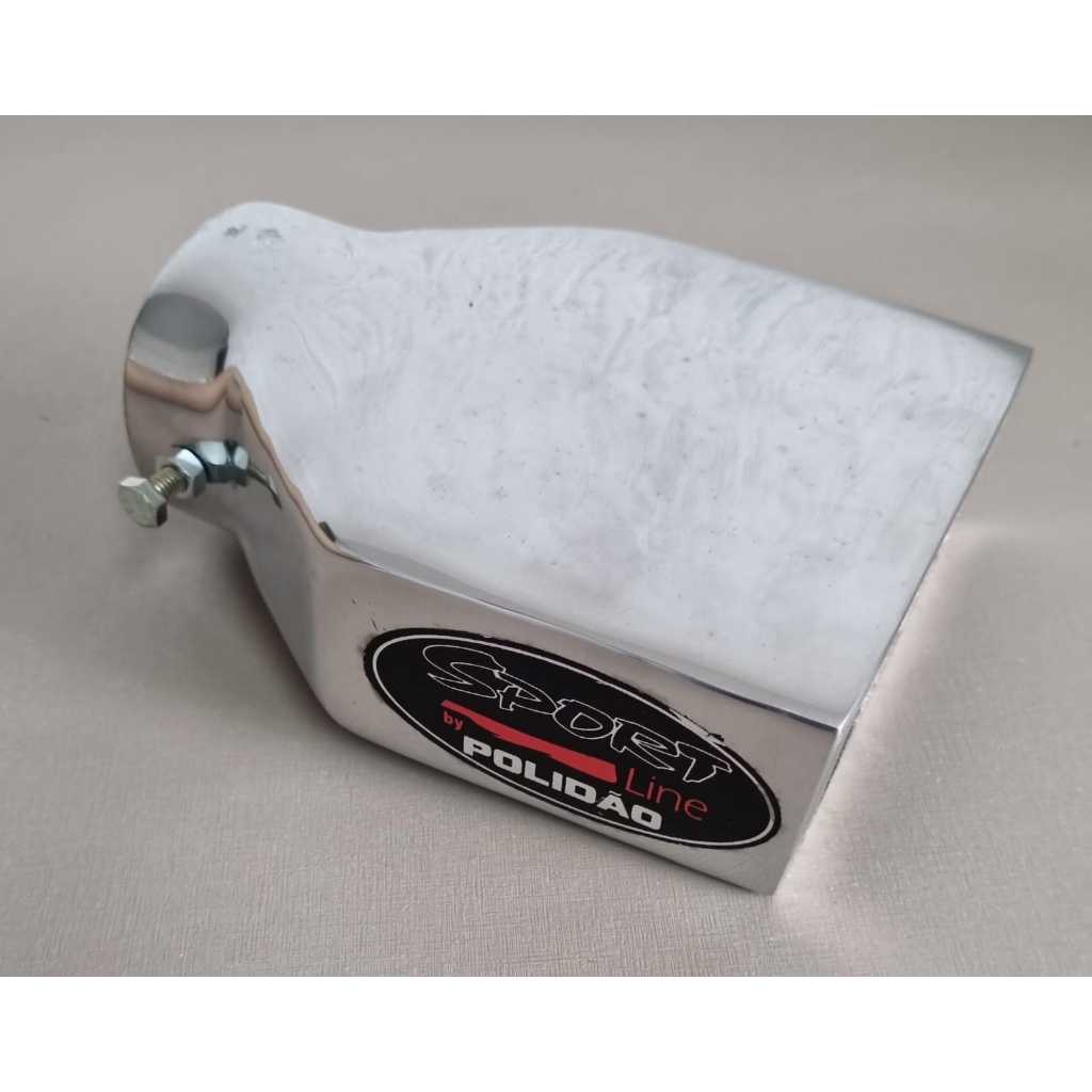 Ponteira de escapamento esportiva aluminio super retangular sport line polidão tuning car universal (149070)