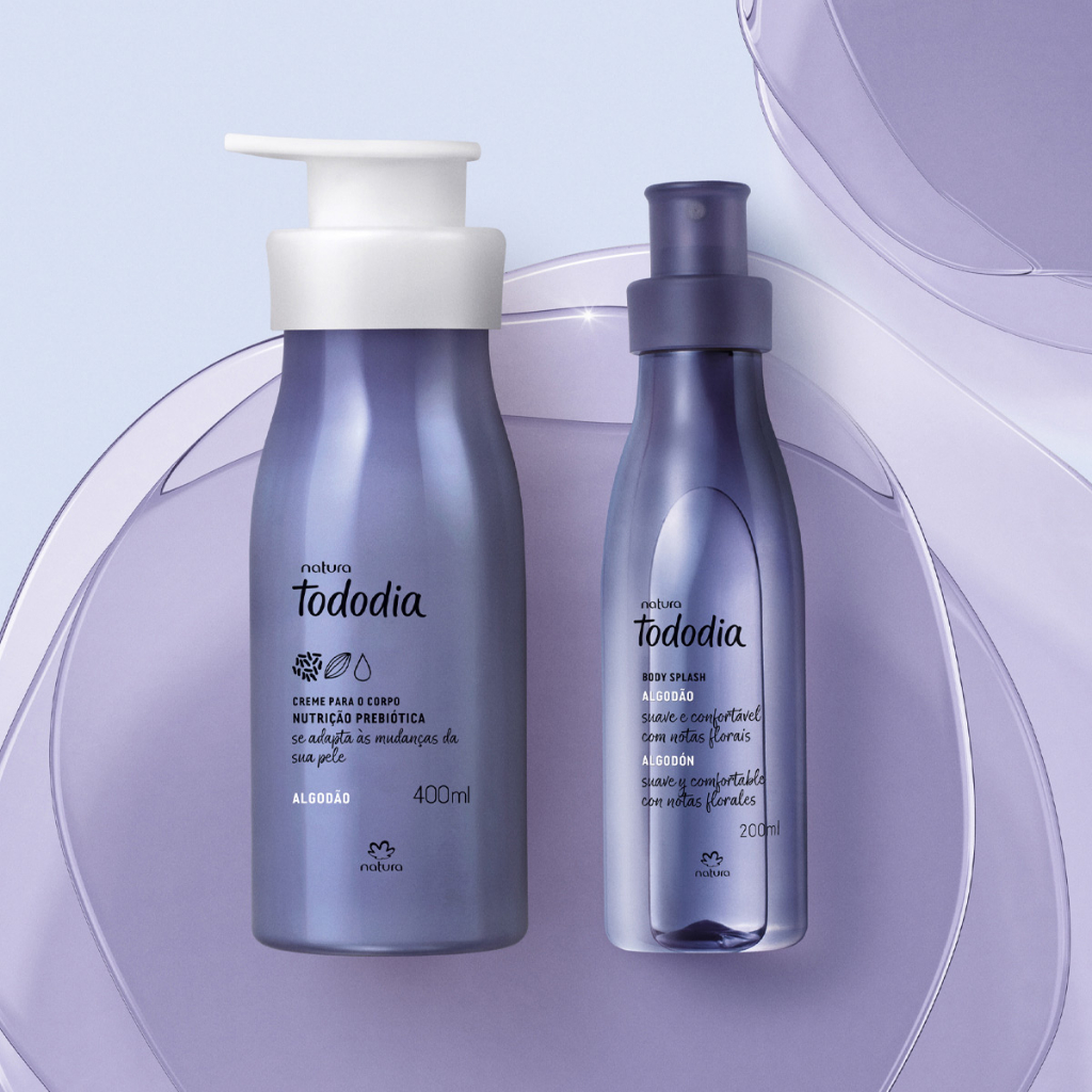 Conjunto Natura Tododia Algodão: Creme Hidratante Corporal 400 ml