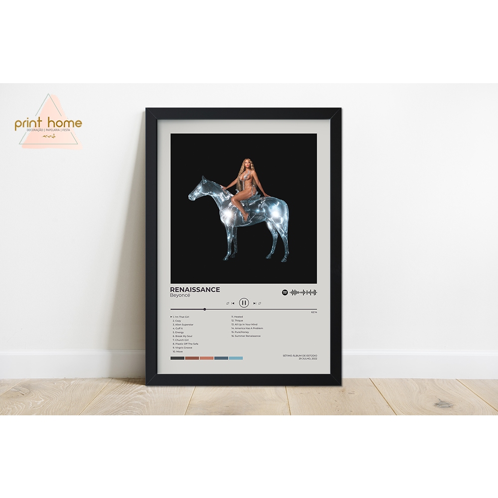 Quadro Moldura Spotify Beyoncé Renaissance | Shopee Brasil