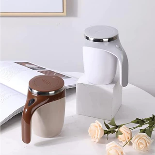 Copo Caneca Mixer Inox Elétrica Misturador 380ml Branco
