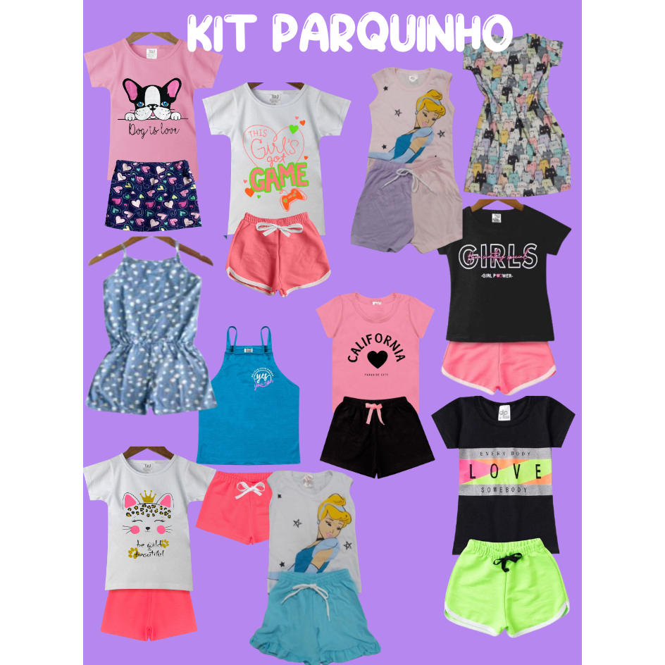 KIT 8 PEÇAS - PROMOÇÃO - ROUPA INFANTIL - CONJUNTO INFANTIL MENINA ...