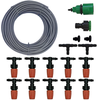 Kit de Irrigação Jardim Varanda Mangueira Refrigeração Névoa 10 Bicos PELBD