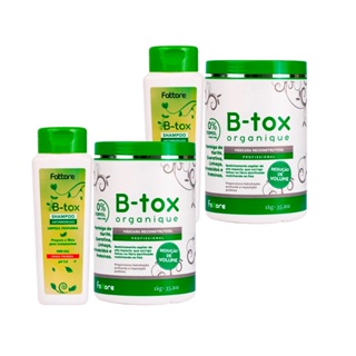 Kit 2 Shampoo + Máscara B-tox Reconstrutora BTox Organique Redução Volume Profissional