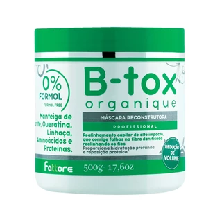 Máscara Capilar B-Tox Reconstrutora Profissional Organique 500g