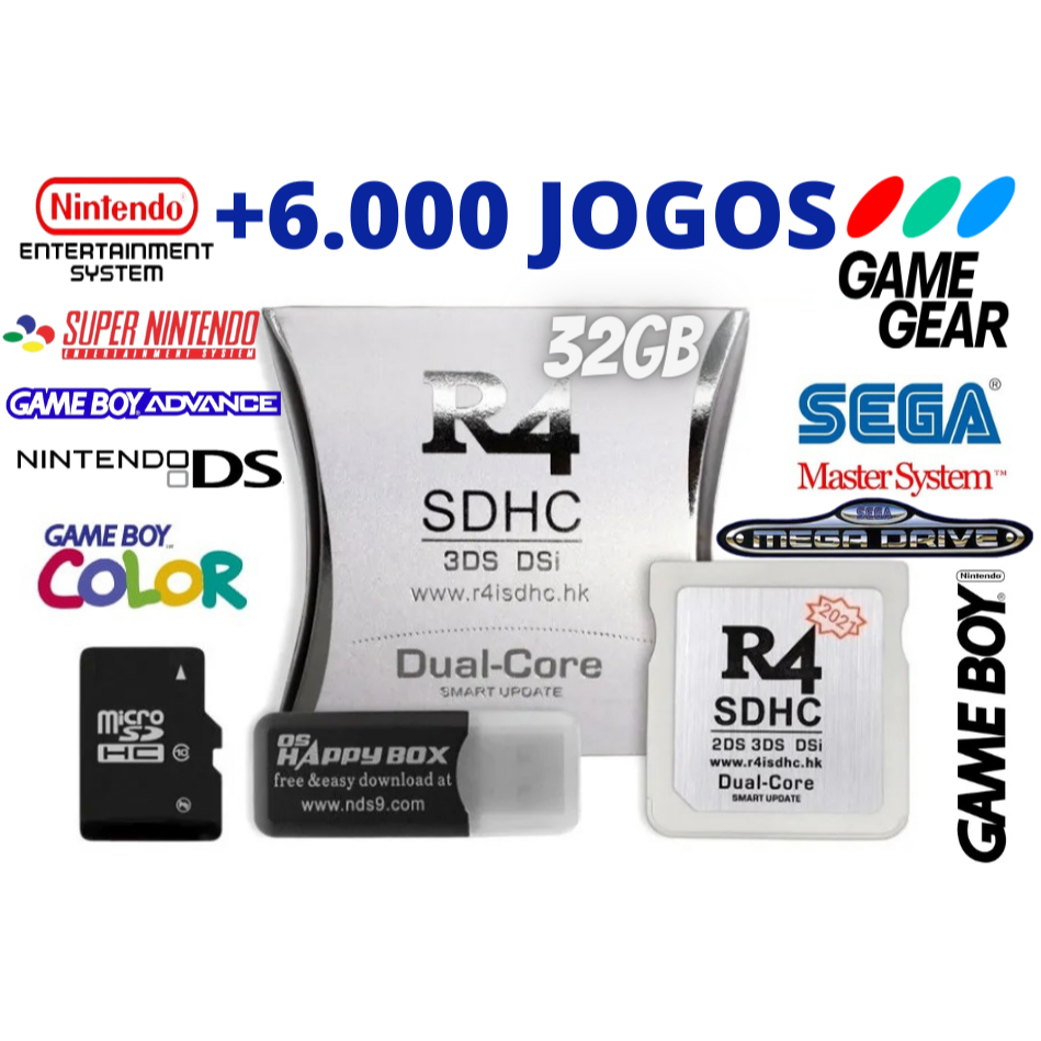 Cart o Cartucho R4 Dual Core 2024 Sd 32gb 6000 Ds 2ds 3ds