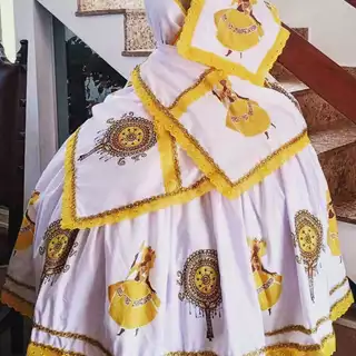Roupa para Oxum com Abebe - Conjunto para Candomble e Umbanda