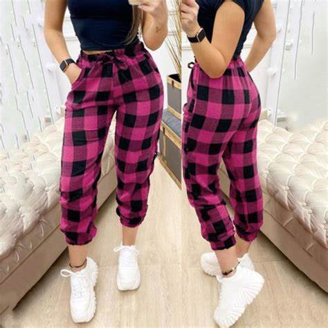 Calça jogger xadrez flanelada femenina/çalça xadrez inverno 2025