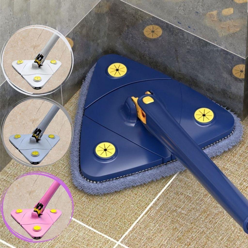 Esfregão Triangulo Mop De Limpeza Ajustável Giratória 360°