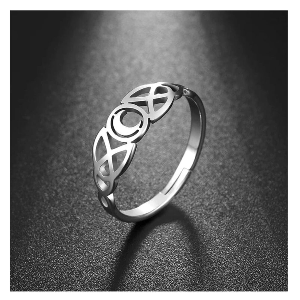 Anel Lua Celta Aço Inoxidável Bruxaria Ocultismo Proteção Dark Gótico Goth Gpetia Punk Rock