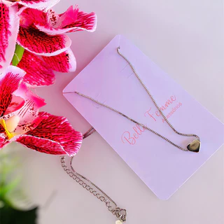 Colar Feminino coração Delicado Prata 925 envio imediato