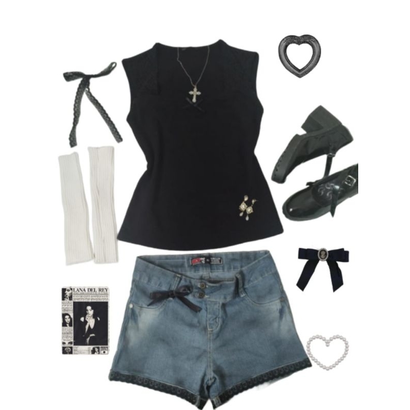 blusa dark coquette/goth lolita