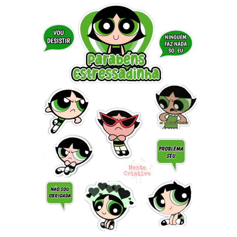Topo de bolo temático personagens especial Docinho - As meninas super ...