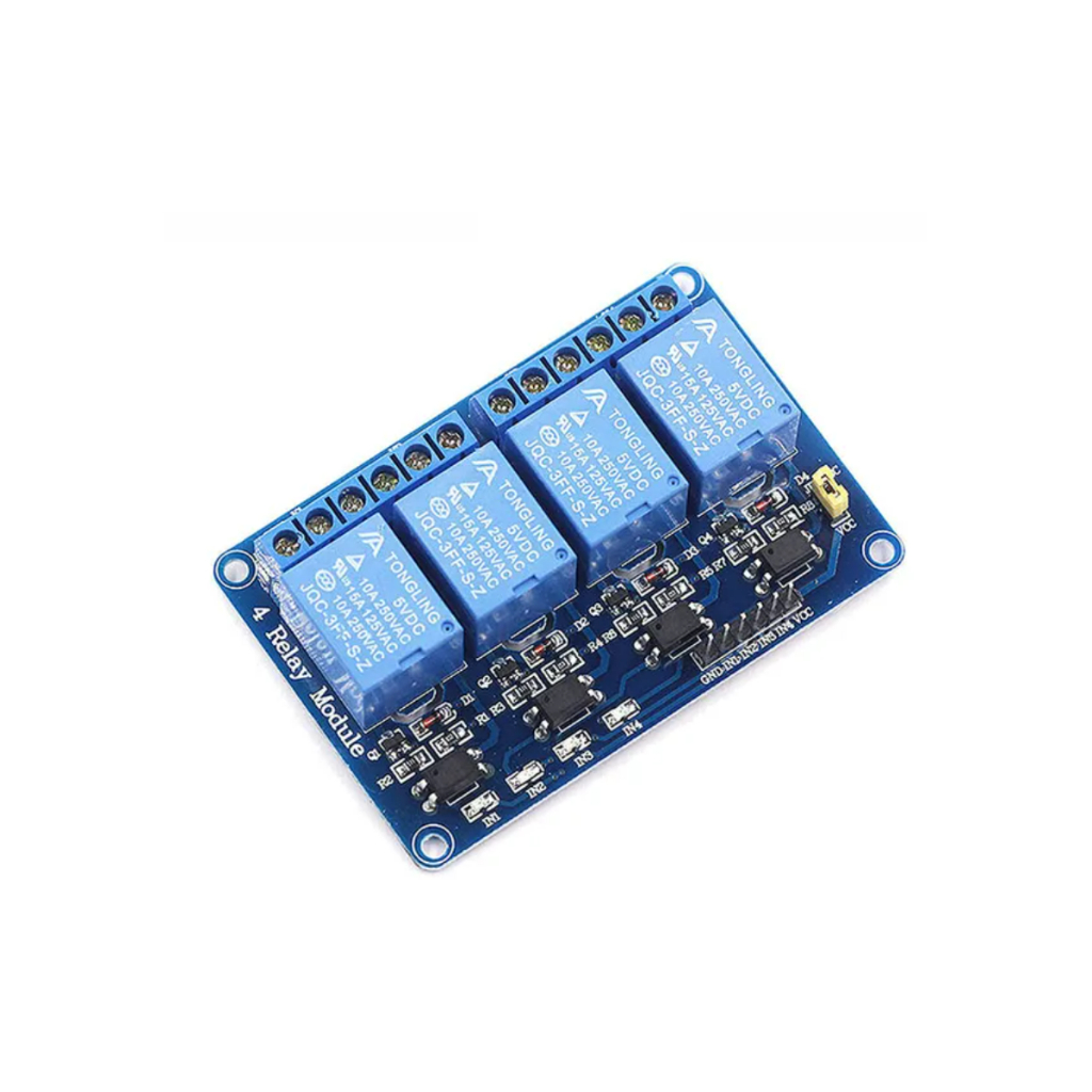 Módulo Relé Rele 4 Canais 5v 10a Arduino Pic Aclopador Optic
