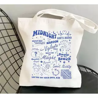 Ecobag Ecologica Totebag Sacola Bolsa Taylor Swift Meet Me At Midnight Aesthetic