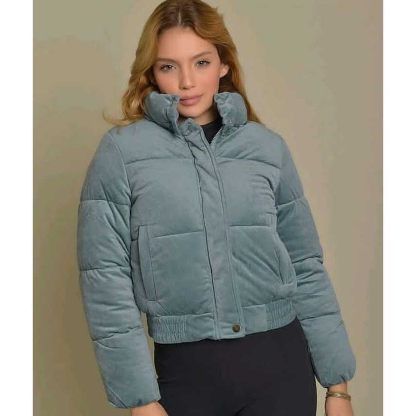 Jaqueta Casaco Puffer Aveludada Bomber Forrada bobojaco