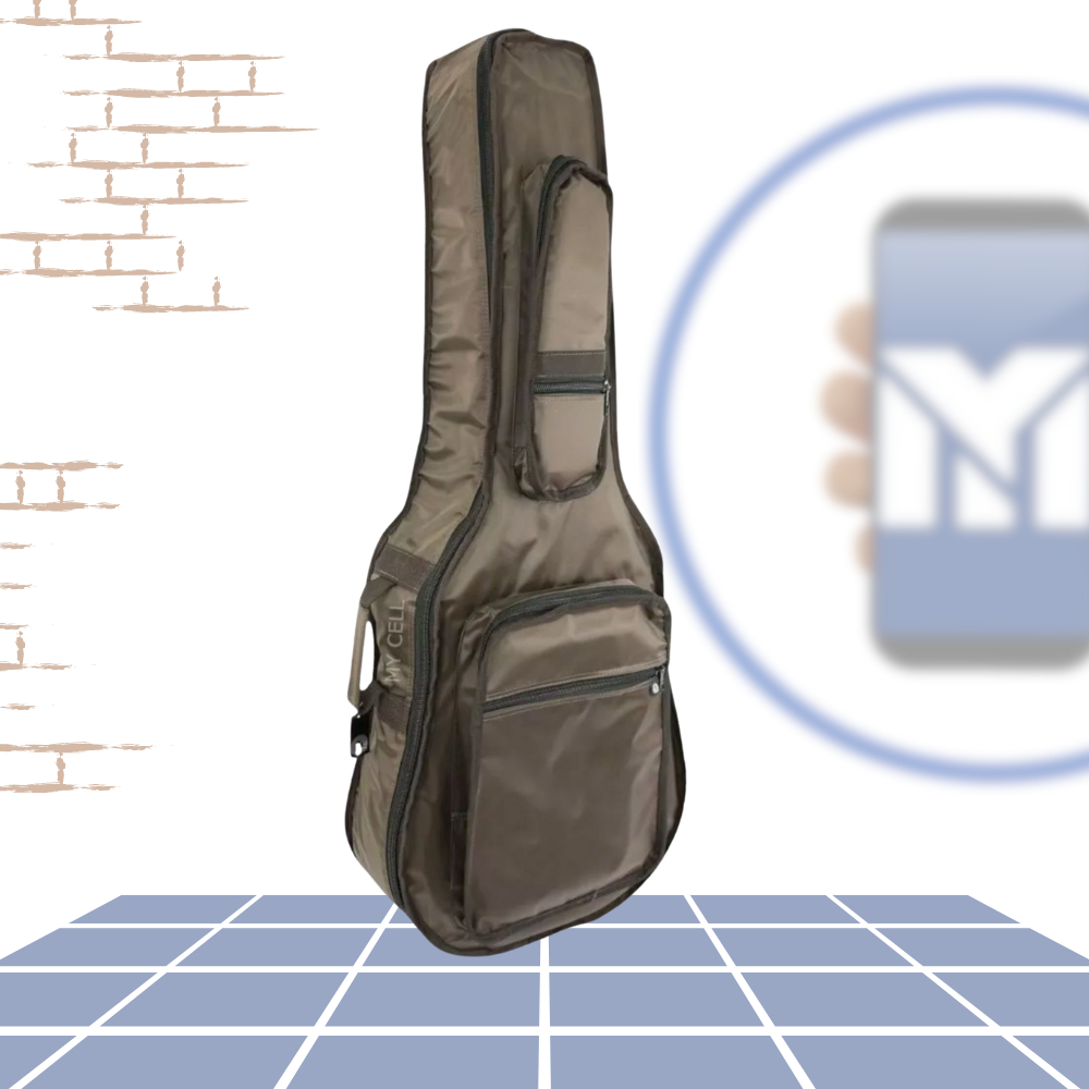 Capa Para Violão Folk Marrom Premium Nylon Resinado