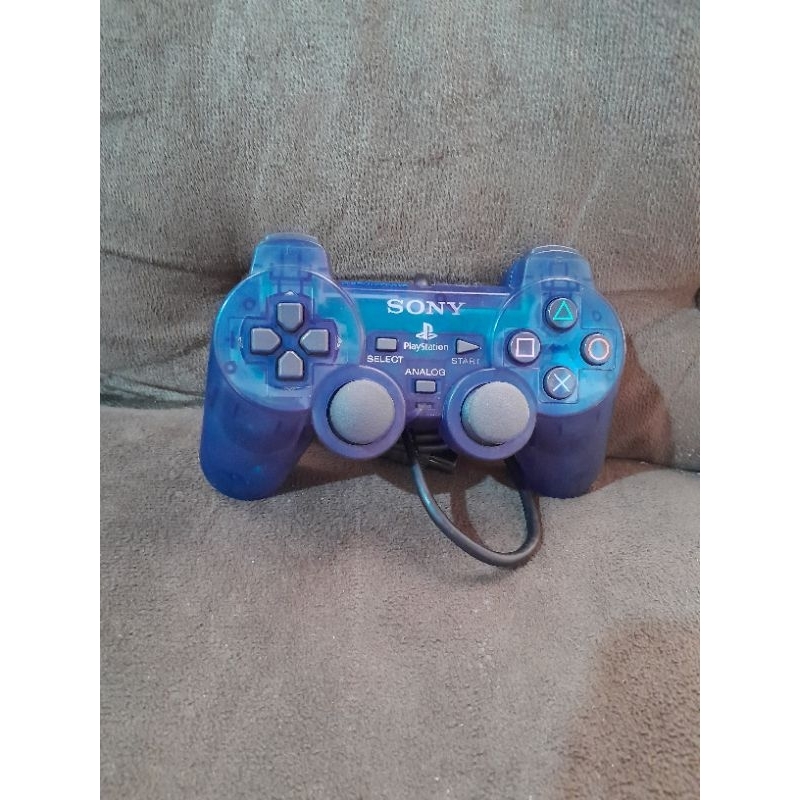 controle PlayStation 2 original translúcido azul | Shopee Brasil