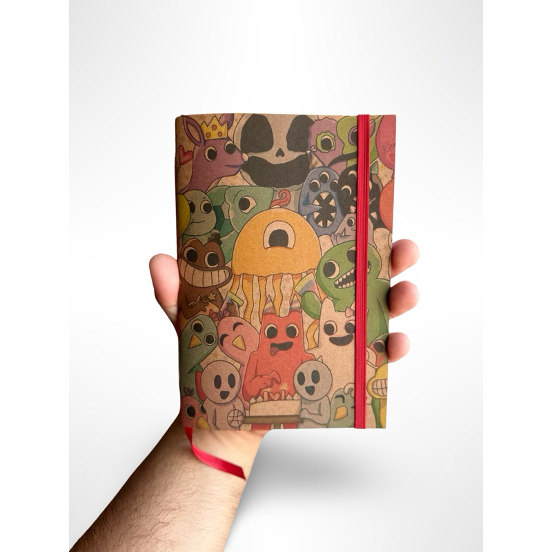 Sketchbook Caderno Personalizado Com Marca Páginas e Elástico
