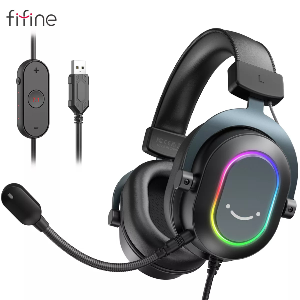 Headset Gamer FIFINE RGB com Microfone
