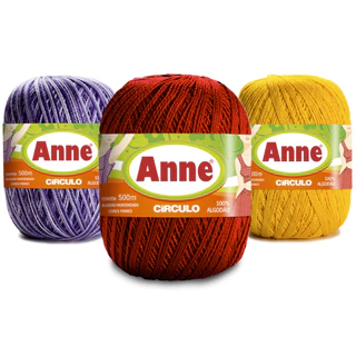 Linha Anne 500 Metros Circulo 100% Algodão Cores Lisas