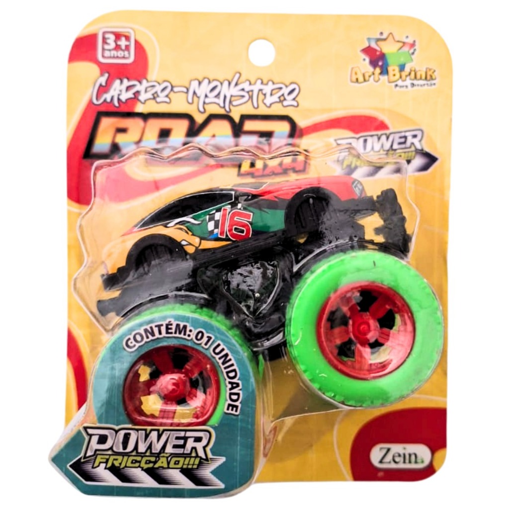 Carro Power Monster Friccao Road 4x4 Infantil Divertido