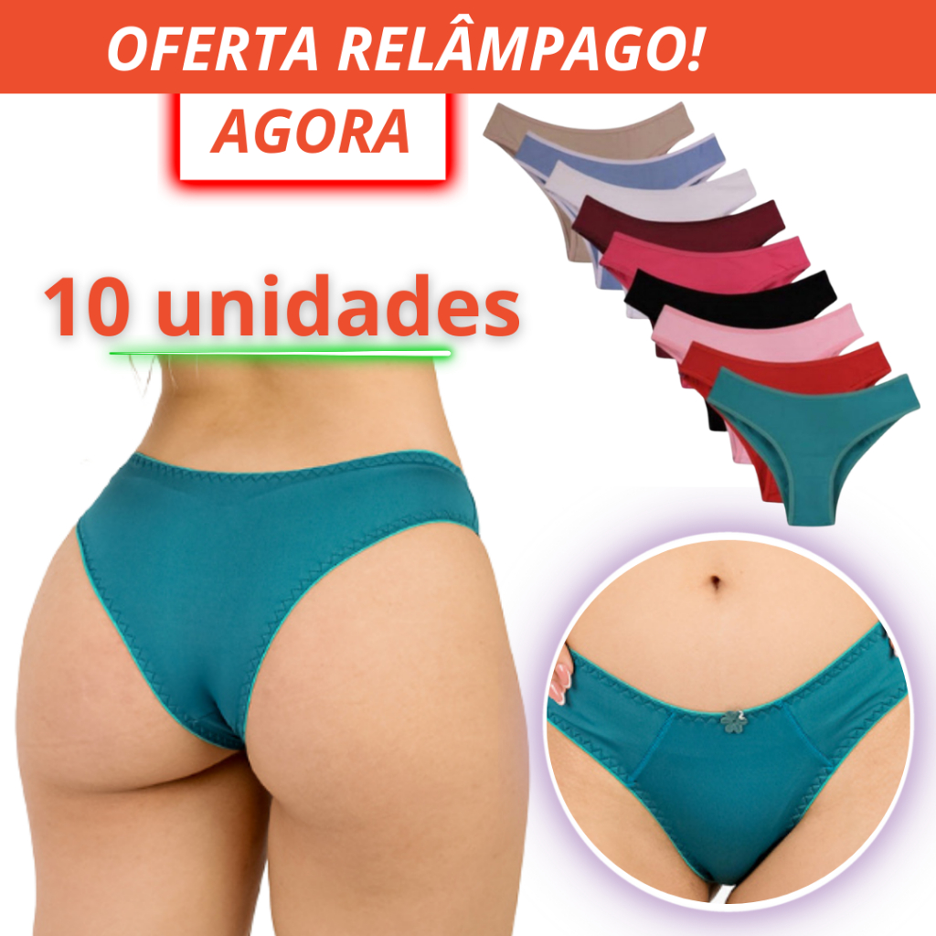 Kit 10 calcinha feminina tanga suplex