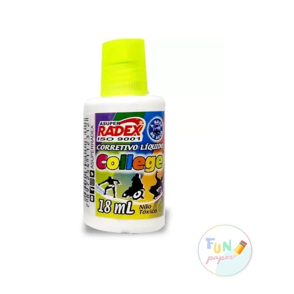 Corretivo Líquido Radex College 18ml (Unidade) | Shopee Brasil