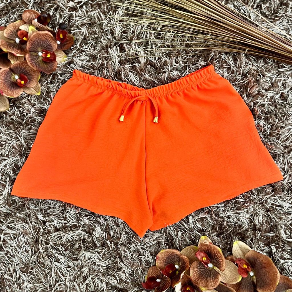 Short Feminino Color Sarja 092882 Laranja