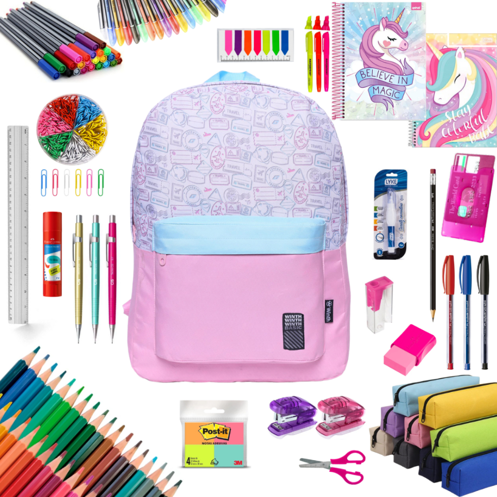 Kit Material Escolar Menina Completo Estojo Escolar Menina Material