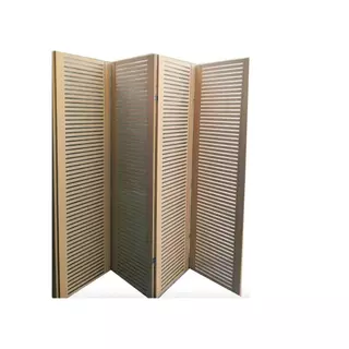 4 folhas Biombo Sanfonado Repartido ripado Madeira Mdf Painel Separador Divisor De Ambiente Divisória Vazado