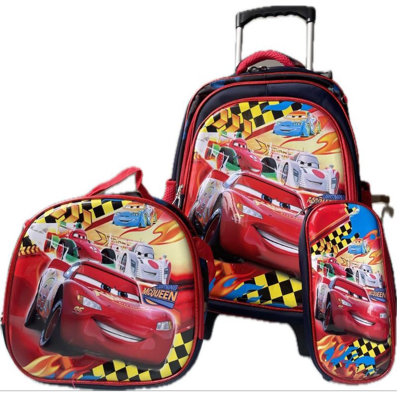 Mochila rodinha carros linha premium 3D kit completo Mochila ...