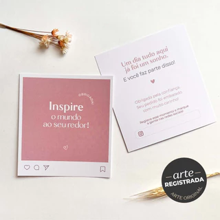 Cartão de Agradecimento ao Cliente pela Compra INSPIRE 8x9cm