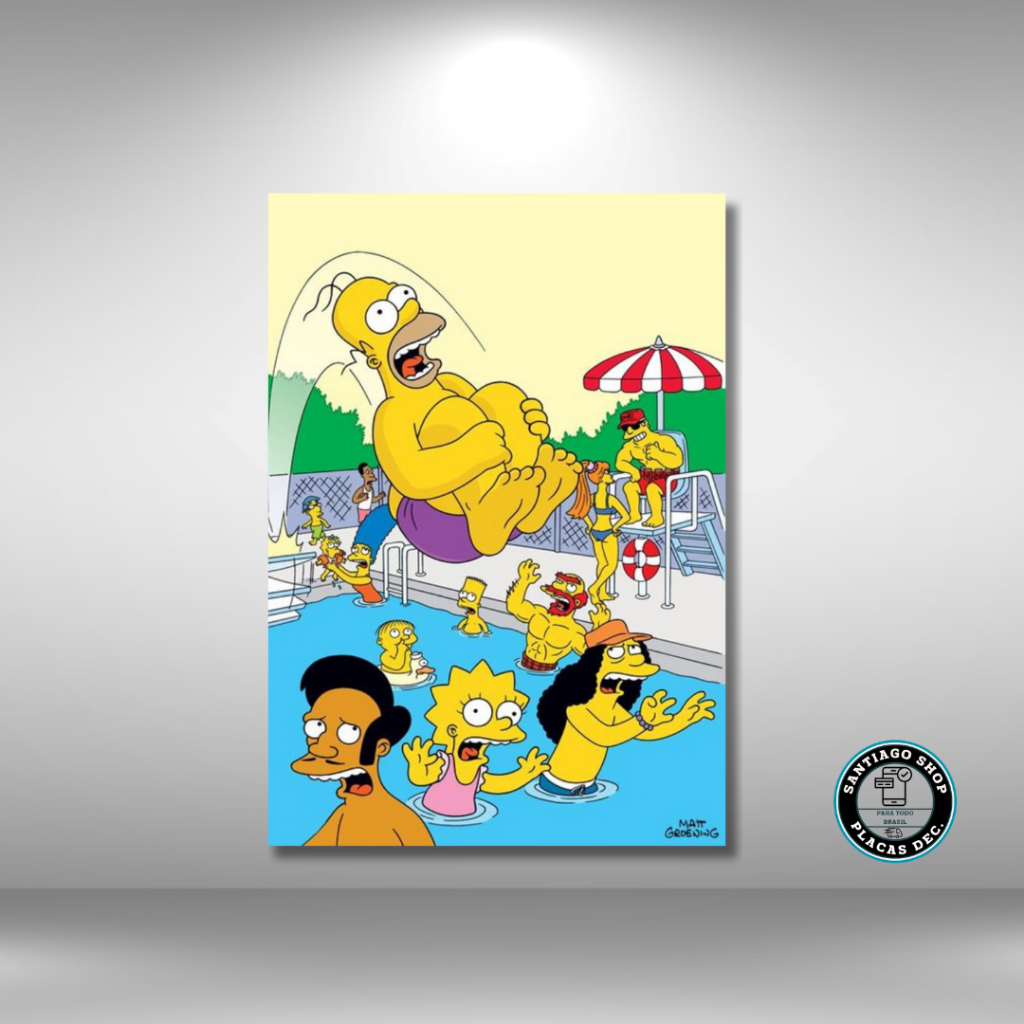 QUADRO DECORATIVO DESENHO ANIMADO SIMPSONS - DECORAÇÃO QUARTO - HOMER  SIMPSON - BART SIMPSON - PLACA DECORATIVA | Shopee Brasil