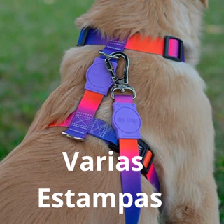 Kit Peitoral para cachorro H Anti Puxão e Guia para Cachorro Varias Estampas