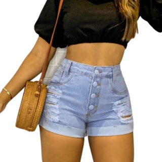 Short Feminino Jeans Short Curto Jeans, Levanta bumbum, Bermuda Feminina